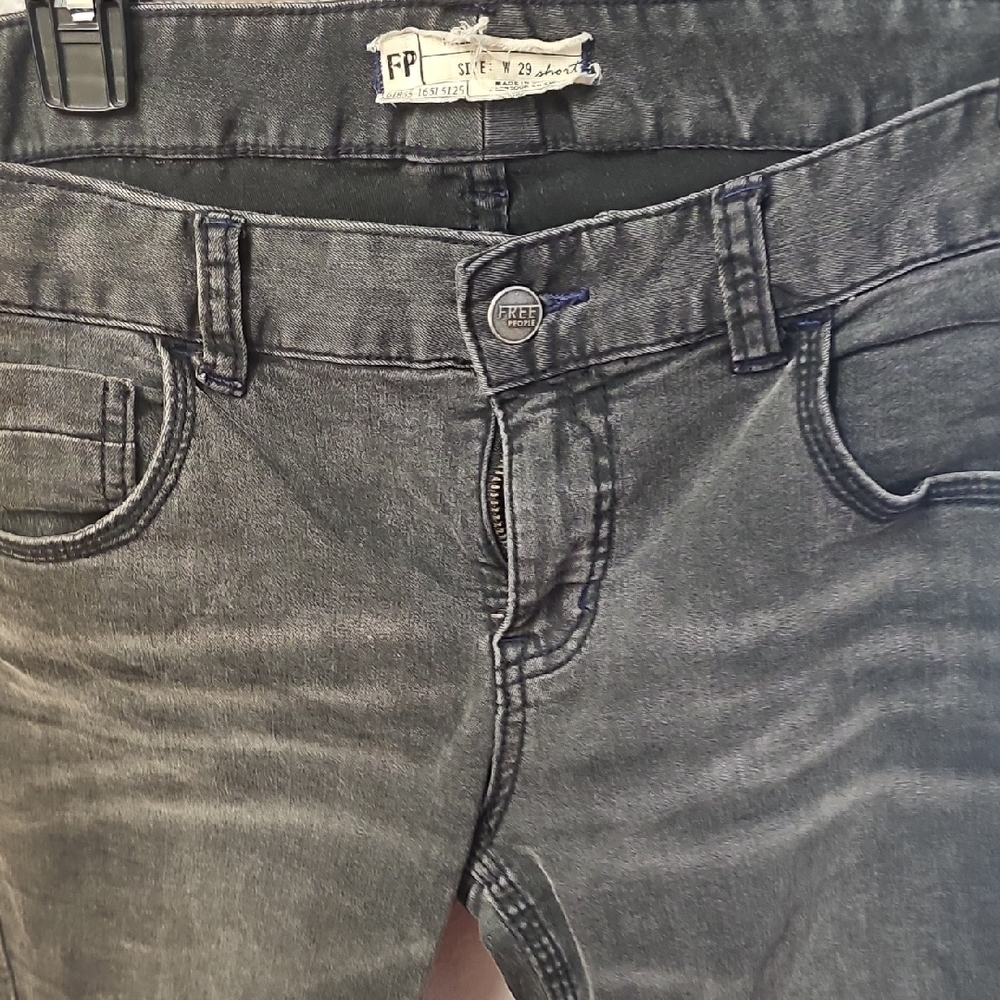 Free People Gray/Black Denim Jeans